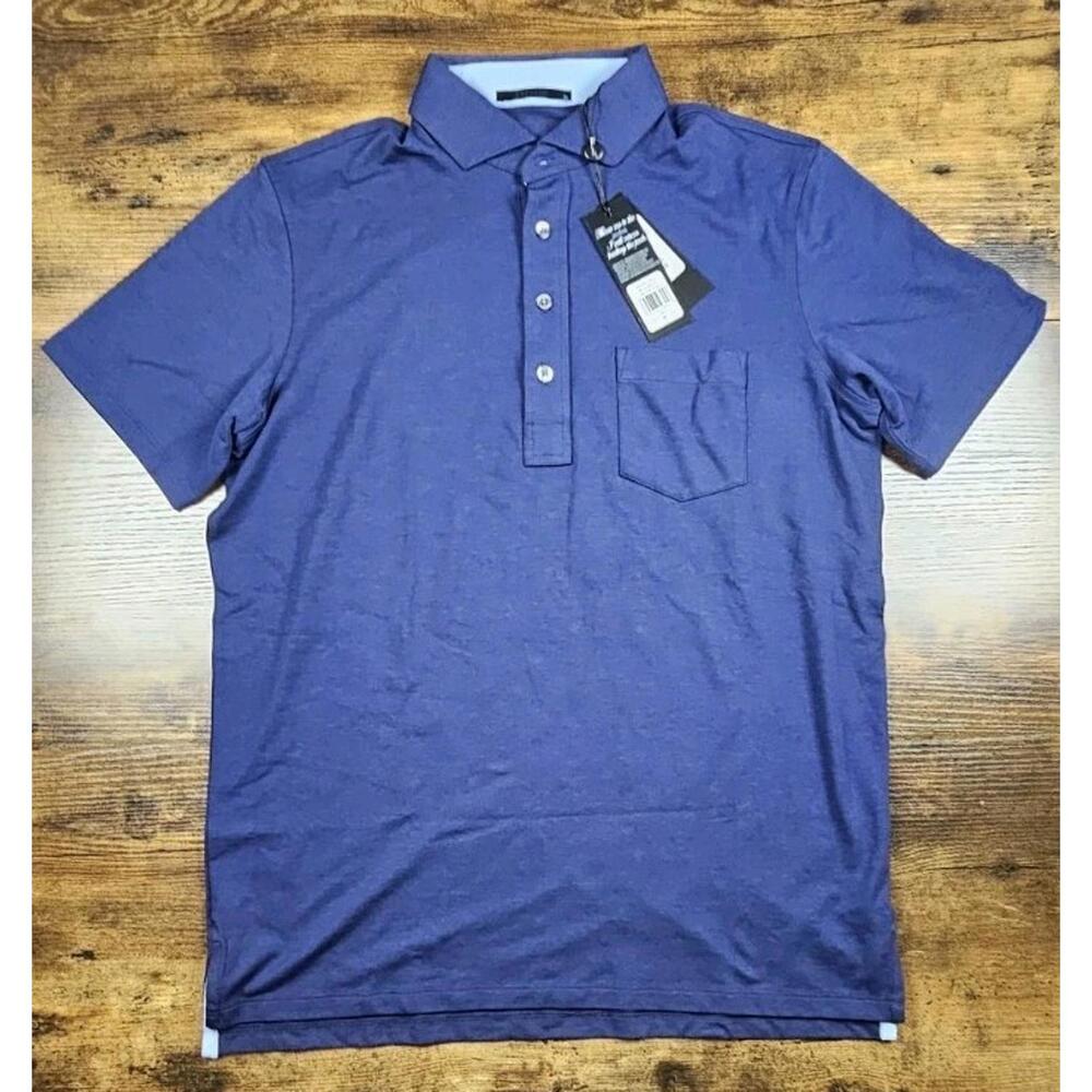 GREYSON PoloShirt Mens M Maltese Blue Golf‎ Performance Stretch Sport NWT